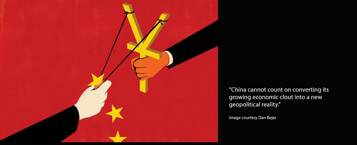 Illustration of China flag background and puppeteer