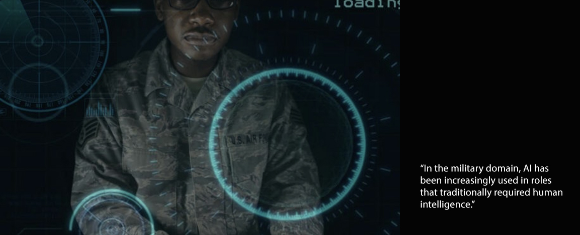 Man in military uniform with AI
