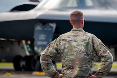 A United States Air Force B-2 Spirit Bomber from Whiteman Air Force Base, Missouri, undertook a hot pit refueling operation at Lajes Field, on September 12, 2023. Cristina Oliveira/U.S. Air Force via DVIDS.