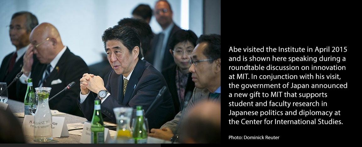 PM Shinzo Abe during a 2015 visit to MIT