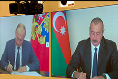 Vladimir Putin videoconference with Ilham Aliyev