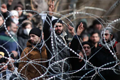 Migrants seeking to enter Greece from Turkey, March 2020 Dimitris Tosidis / Xinhua / Eyevine / Redux