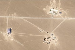 This July 25, 2021, satellite image provided by Planet Labs shows what analysts believe is construction on an intercontinental ballistic missile silo near Hami, China. (Planet Labs Inc./AP)
