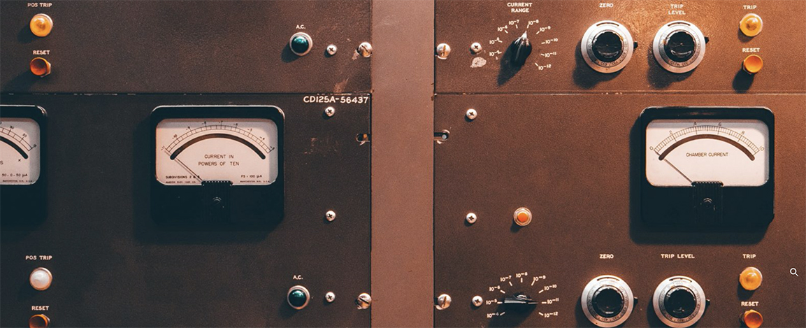 Image of retro panel of nuclear current dials and readers
