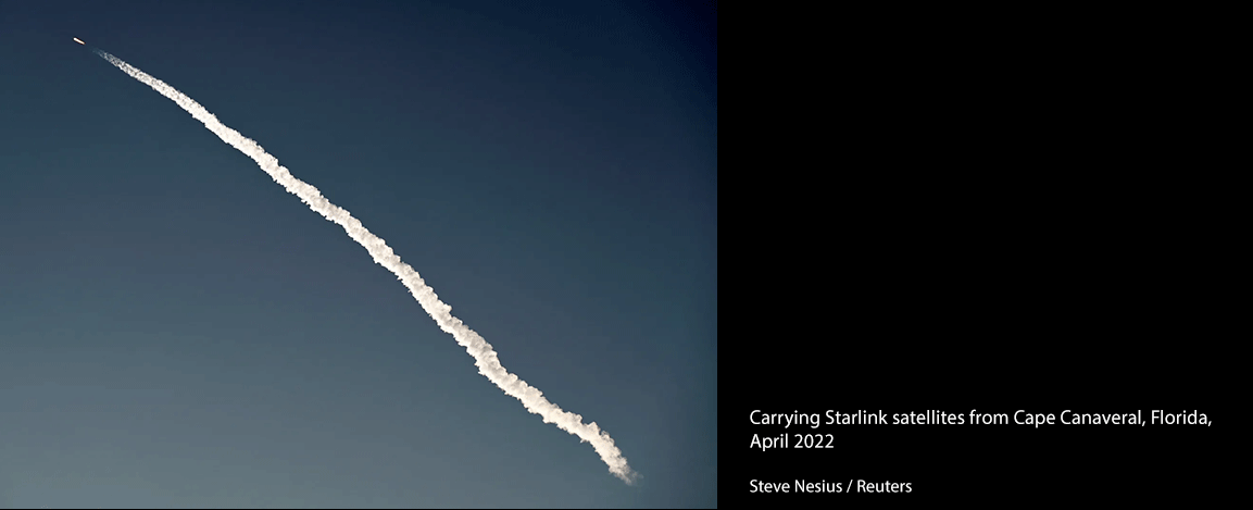 Carrying Starlink satellites from Cape Canaveral, Florida, April 2022 Carrying Starlink satellites from Cape Canaveral, Florida, April 2022