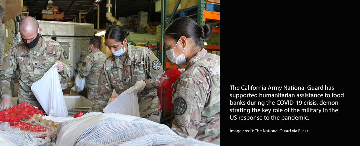 The California Army National Guard supported supporting humanitarian assistance to food banks during the COVID-19 crisis