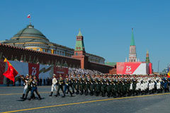 Chinese troops march in Moscow's 2020 Victory Day parade marking the 75th anniversary of the Nazi defeat in World War II. (Alexander Zemlianichenko/AP)