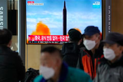 News coverage in Seoul on Thursday, after North Korea carried out its latest missile launch. Credit...Ahn Young-Joon/Associated Press
