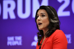  The Democratic presidential candidate Tulsi Gabbard warned that if the Mueller report had found that the president had colluded with Russia, it could have led to civil war. Photograph: Loren Elliott/Reuters 