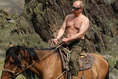 Shirtless Vladimir Putin On A Horse