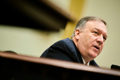 Secretary of State Mike Pompeo denounced China on Monday, saying its maritime claims in the South China Sea were “completely unlawful.”Credit...T.J. Kirkpatrick for The New York Times