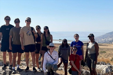 Interns hiking in Israel