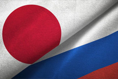 Japanese and Russian flags