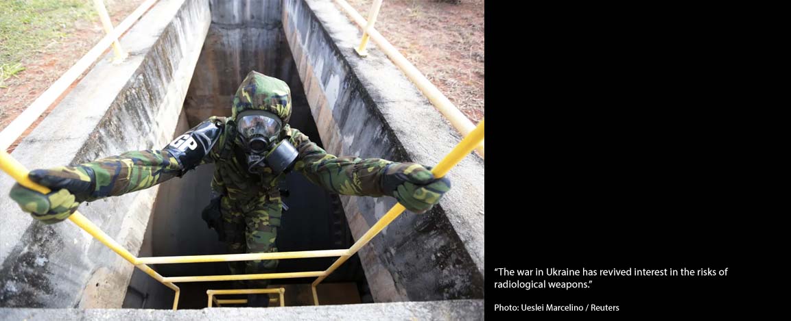 A Brazilian soldier training for a radiological weapons attack, Brasília, May 2013