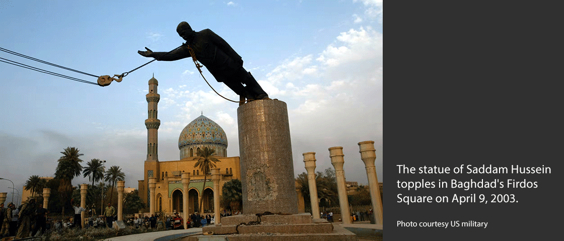 Saddam Hussein statue toppling