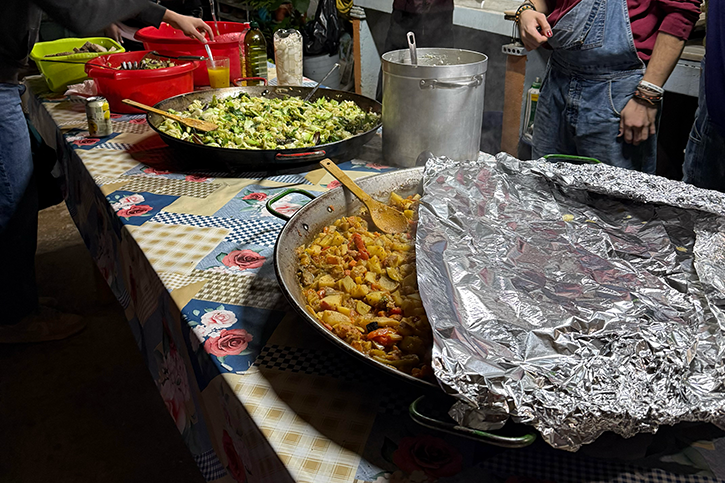 Food on a table
