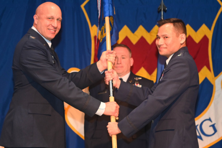 Professor Erik Lin-Greenberg takes command of the 820th Intelligence Squadron